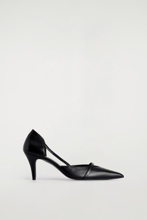 COS Women's Strap Detail Leather Pumps in Black