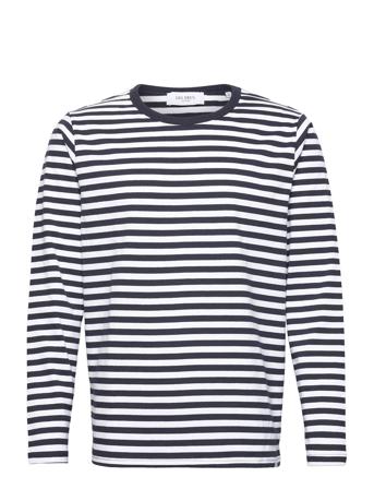 Adrian Stripe Ls T-Shirt T-shirts Long-sleeved Marineblå Les Deux*Betinget Tilbud