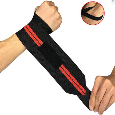 Håndledsstøtte med velcro - Sort / Rød