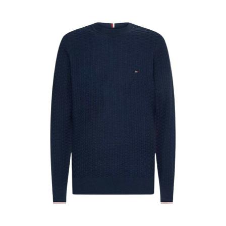 Tommy Hilfiger, Round-neck Knitwear Blauw, Heren, Maat:M