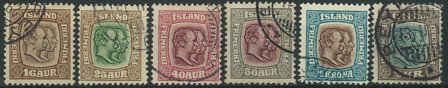 Island 1907 - 6 stemplede mærker