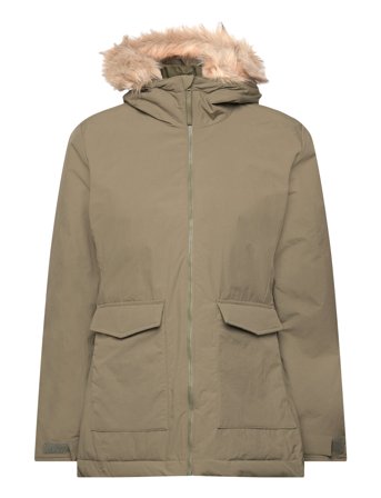 Hooded Fur Parka Khaki Adidas Sportswear