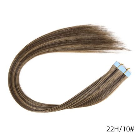 20 tuuman 10 kpl teippi hiustenpidennyksissä Synteettinen pitkä suora teippi hiuslisäosa Saumaton näkymätön teippi hiustenpidennyksissä