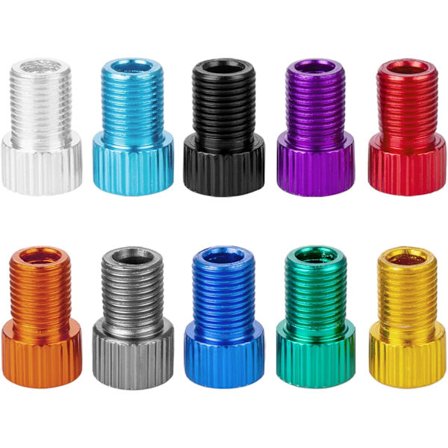 Ventiladapter, konvertera Presta till Schrader-adapter för cykel, pumpa däck med standardpump eller luftkompressor (10 st)