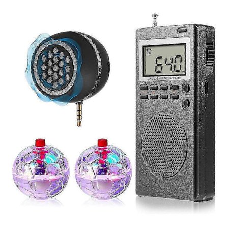 4 kpl Spirit Box -laitesetti, jossa 2 LED-kissapalloa, 1 Spirit Box -kaiutin, paranormaali laitesetti