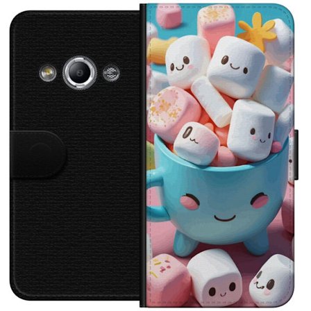Kompatibelt Lommeboketui til Samsung Galaxy Xcover 3 Søt motiv med smilende marshmallows i kopp