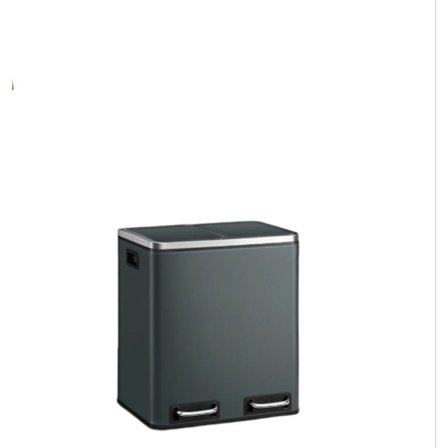 Rootz 2 x 15L affaldsseparationspedalbakke - dobbelt rum - genanvendelse kan - hygiejnisk stål - 41x36x (47-73,5) cm - 15 affaldsposer inkluderet