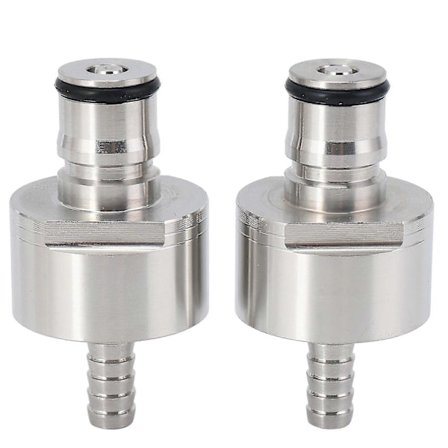 2-pack 304 Rostfritt Stål Kolsyrelock 5/16 Tum Barb, Kulspärrstyp, Passar Mjuka Drycker PET-flaskor