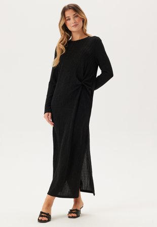 Pieces Pcrenata Ls Knot Dress Black Klær