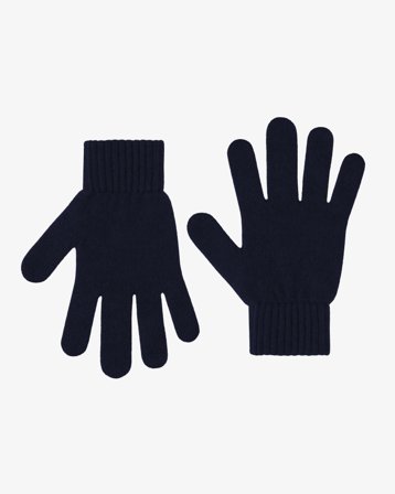 Merino Wool Gloves - Navy Blue XS-S