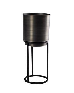 Blomkruka av metall med stativ Grå - 49 cm - Linea