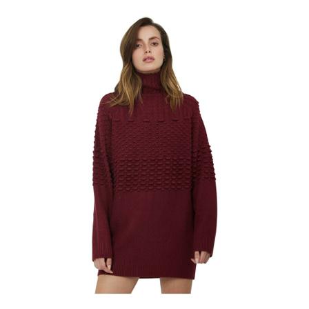 Silvian Heach Knitted Kjole with high collar Rød, Dame
