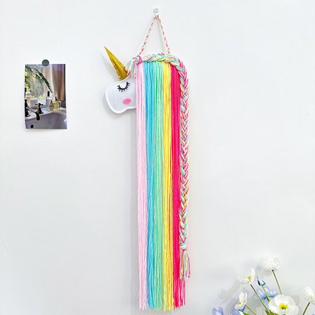 Yksisarvisen hiusrusettinauhateline tytöille, seinäkoriste ja vauvan hiusklipsien ripustin, sateenkaari