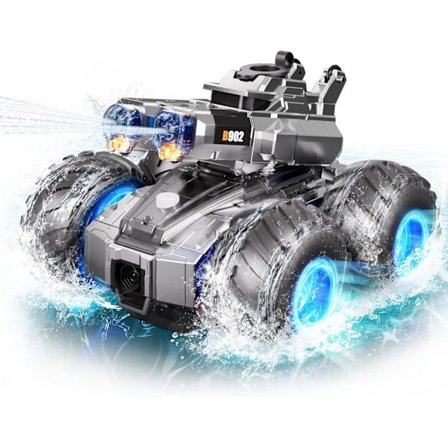 2025 Siste Modell Amfibisk Fjernstyrt Bil med Vannpistol, 4WD All-Terrain Monster Truck Leke, RC Båt Vanntett Bassengleker Gest Sen