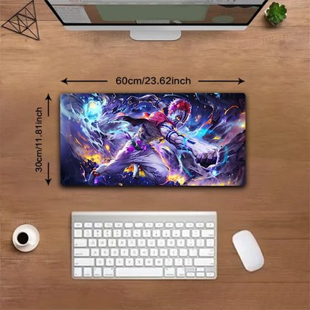 1st Demon A-Akaza Pelihiirimatto - Liukumaton kumipohja, pestävä työpöytämatto eloisalla animehahmosuunnittelulla, täydellinen toimistoon, kouluun, [D