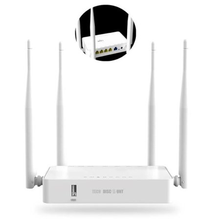 Trådlös WIFI-router - TD - Vit - 600 MHz - 4 antenner - 300 Mbps