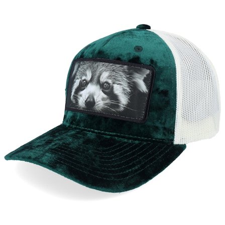 Calza Pennello - Verde trucker Boné - Red Panda Big Patch Velvet Green/Ivory Trucker @ Hatstore