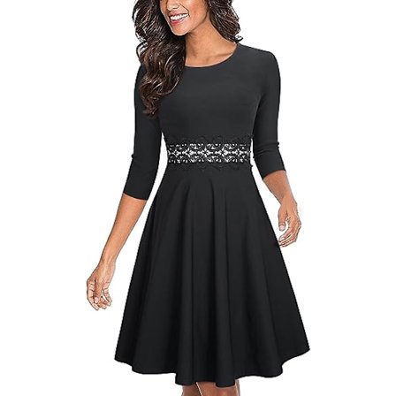 Kvinners Cocktail A-linje Broderi Casual Fest Sommer Bryllup Gu