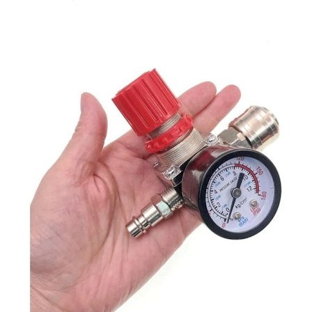 1/4" Paineilman paineenalennin, paineenalennin, 4 reikää mittarilla kompressorille