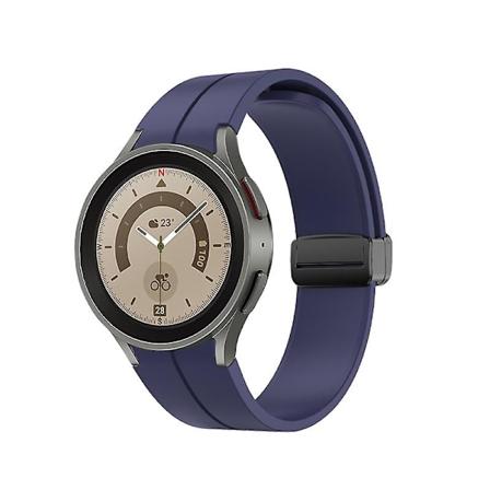 Magnetisk silikonrem for Samsung Galaxy Watch 5 Pro 45mm/4 Classic 44mm 40mm 46mm 42mm Armbåndsrem for Galaxy Watch5/4 Belte-WELLNGS Dark blue B 