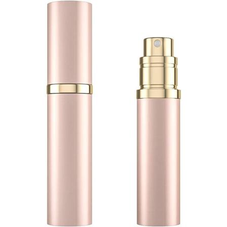 Påfyllbar parfymeflaske med atomizer, bærbar og enkel å fylle på, tom flaske, 5 ml (rose gull)
