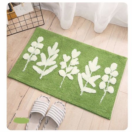 Halkfria badrumsmattor, badmatta (45*65 cm, grönt blad)