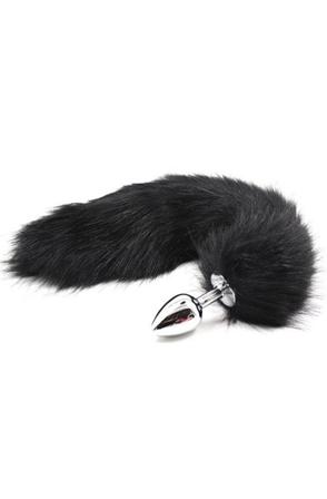 Fox Tail Plug Black Anaalitappi hännällä