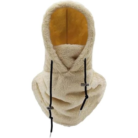 Hætte Ski Maske Vinter Balaclava Snørebånds Vindtæt Justerbar Varm Hætte Over Hat Hætte Tørklæde, Khaki