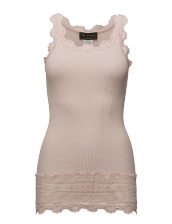 Silk Top Medium W/Wide Lace T-shirts & Tops Sleeveless Rosa Rosemunde