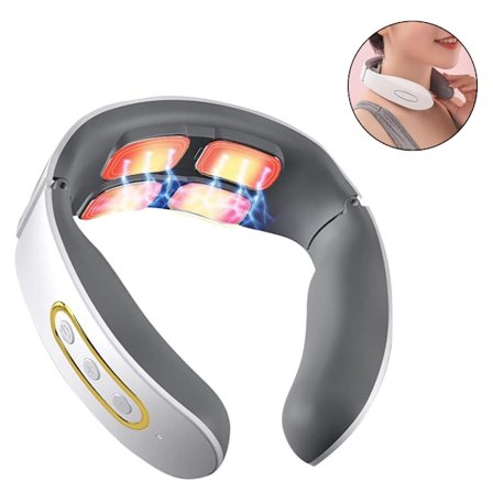 1 stk. Nakkemassageapparat med varme, dybdegående smertelindring, håndfri bærbar, 6 tilstande 9 niveauer håndmassagesimulering, intelligent massage [