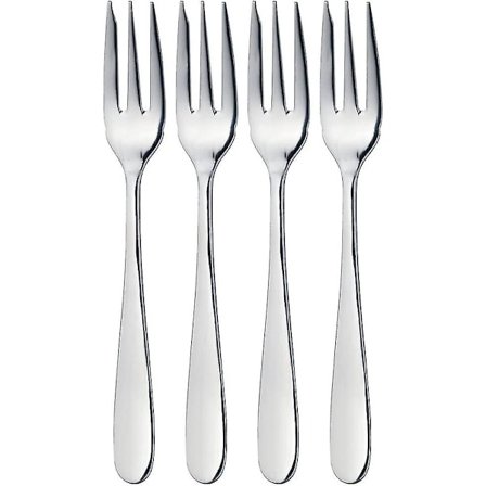 Dessertgafler, Sæt af 4 Rustfrit Stål Kagegafler, Frugtgafler, Højt Poleret, Opvaskemaskine Sikker, Velegnet til Konditorier, Restauranter, Barer