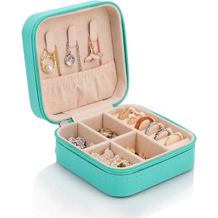 ING Sininen Matkakorurasia naisille Kompakti säilytys sormuksille, korvakoruille, rannekoruille ja kaulakoruille Ihanteellinen matkoille ja 