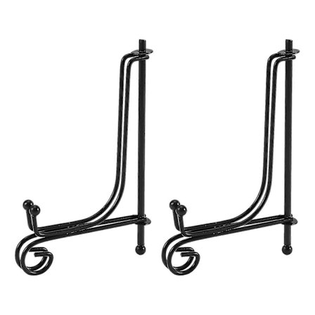 (2 Pak) Jern Display Stativ, Sort Jern Staffeli Plade Display Fotoholder Stativ, Viser Billede Ramme