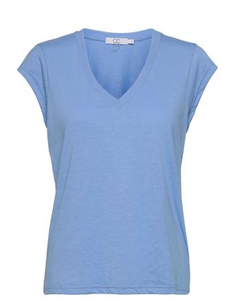 Cc Heart Basic V-Neck T-Shirt T-shirts & Tops Short-sleeved Blå Coster Copenhagen*Betinget Tilbud