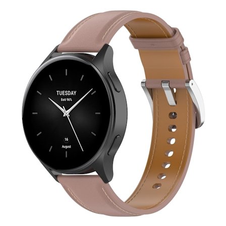 Mörkrosa Mörkrosa 22mm Äkta Läderarmband kompatibelt med Xiaomi Watch 2