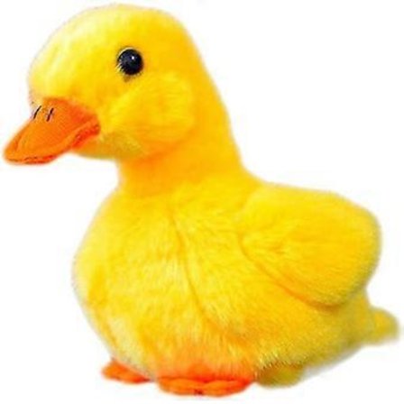 Stoppat djur 12 cm, 5 tum, plyschleksak (gul anka)