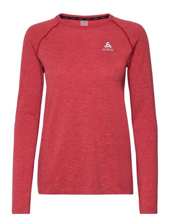 Odlo W T-Shirt Crew Neck L/S Essential Seamless T-shirts & Tops Long-sleeved Rød Odlo*Betinget Tilbud
