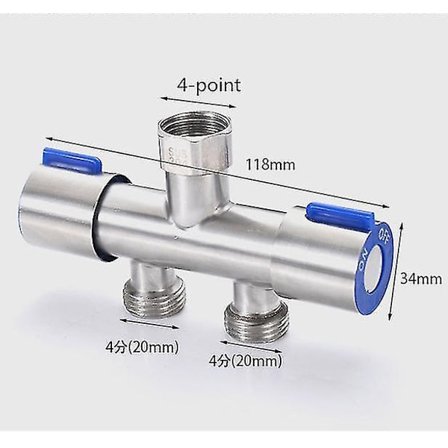 4-point Faucet Three-way Diverter 1-in-2 Adapter Double Head Dual-purpose 1-in-2-out Washing Machine 4 Water Distribution Valve