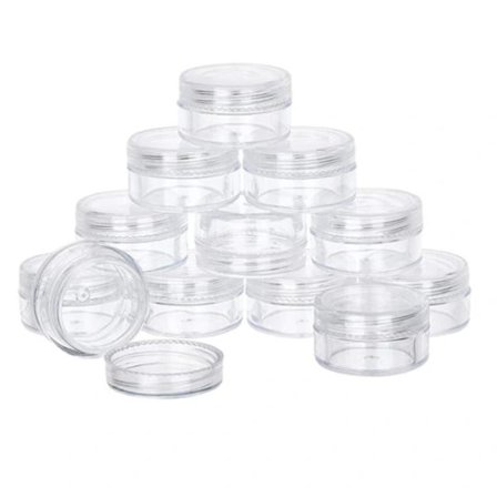 5 stycken 5-grams transparenta förvaringsburkar