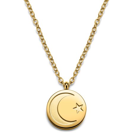 Unity | Collar con luna creciente y estrella dorado para hombres - Collares acero