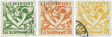Suriname 1941 - NVPH LP15/17 - Stemplet