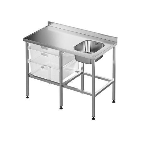 Purus SB-1200-34H-M Tvättbänk 1200x620x900 mm, högerplacerad diskho, Tvättstuga