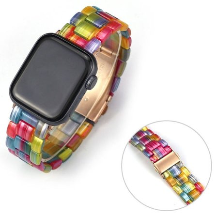 Apple Watch 42mm - 44mm resin multi-color style urrem - Flerfarvet