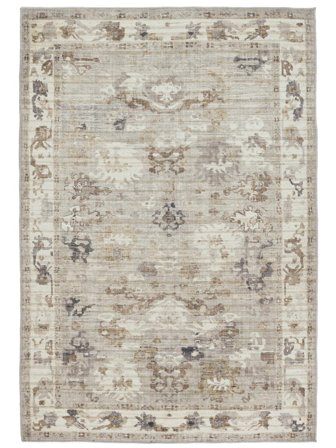 Washable Floral Olina Oriental Beige Oeko-Tex Rug