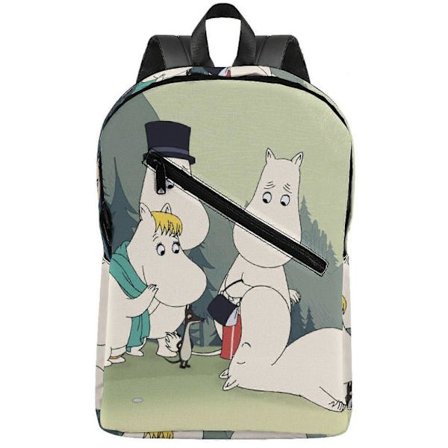 a10195 Mummi Forelsket Tegneserie Slitesterk Semi-Full Print Ryggsekk med Justerbare Stropper og Myk Polstring for Daglig Bruk m10195