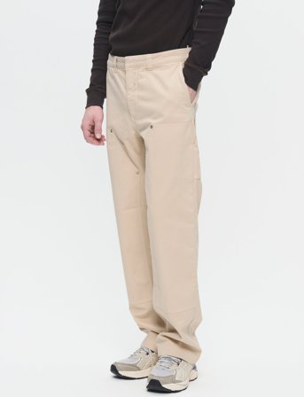 WOOD WOOD Wwfed Herringbone Workwear Pants - Cream - 30