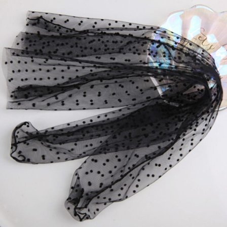 Dot Lace Sock Transparent Mesh Sokker SVART