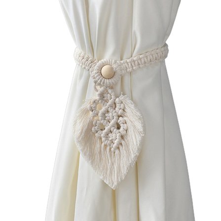 Håndvevd makrame gardinstropp Bohemsk gardin bindetau Ornament for kreativ bomullstau draperi Holdback Gardin De