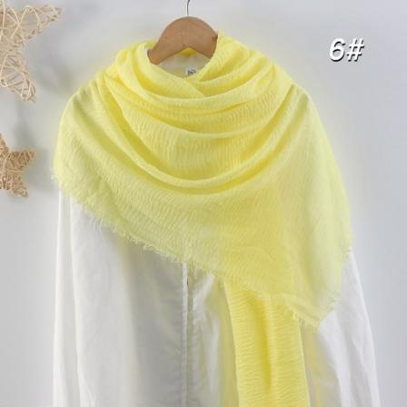 Crinkle Skjerf Vanlig Hijab GUL Yellow