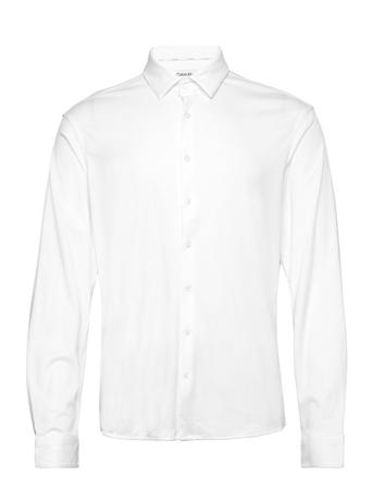 Smooth Cotton Solid Slim Shirt Skjorte Uformell Hvit Calvin Klein
